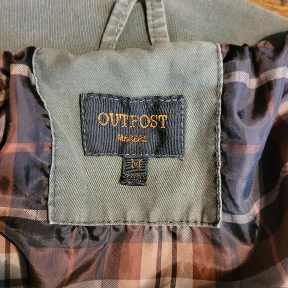 Vtg Outpost Makers Utility Military Jacket M Vtg Grunge Wash 90's Y2K Ripped - Picture 8 of 15